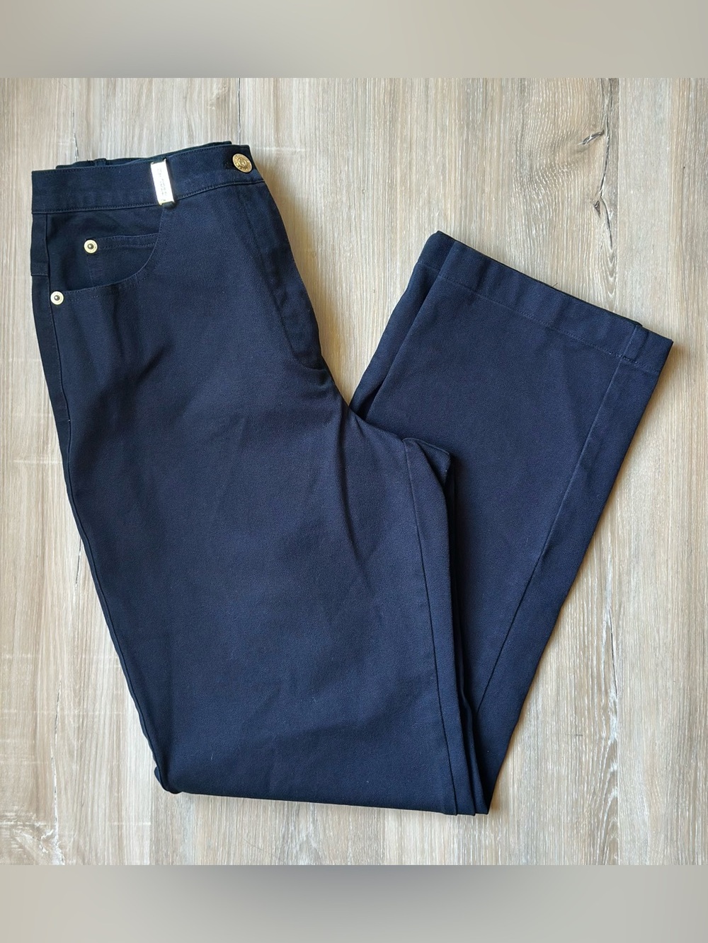 St John Sport by Marie Gray Stretch Twill Pants Sz 4 Black Straight Leg